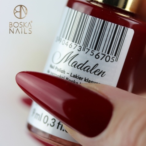 Boska Nails Madalen No. 670 Lakier Klasyczny do Paznokci Winna Czerwień 9 ml