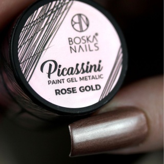 Boska Nails Picassini Metallic Paint Gel Rose Gold Żel do Zdobień 5 ml