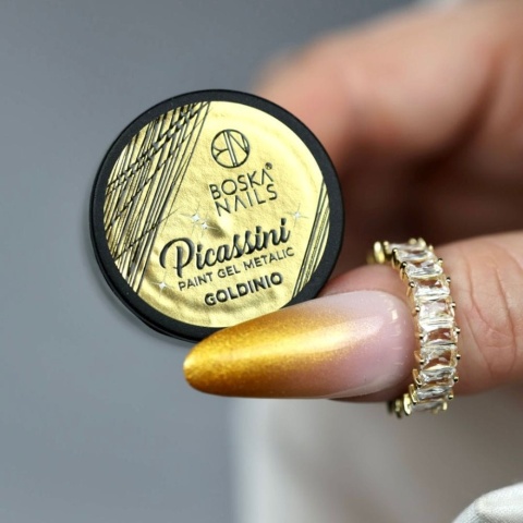 Boska Nails Picassini Metallic Goldinio Złoty Żel do Zdobień 5 ml