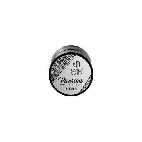 Boska Nails Picassini Metallic Silver Żel do Zdobień Srebrny 5 ml