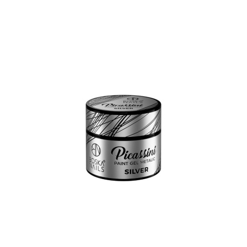 Boska Nails Picassini Metallic Silver Żel do Zdobień Srebrny 5 ml