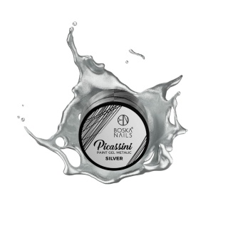 Boska Nails Picassini Metallic Silver Żel do Zdobień Srebrny 5 ml