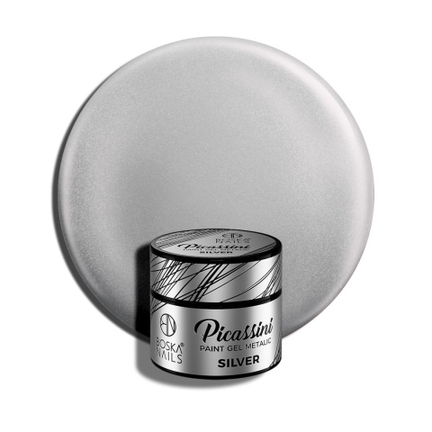 Boska Nails Picassini Metallic Silver Żel do Zdobień Srebrny 5 ml