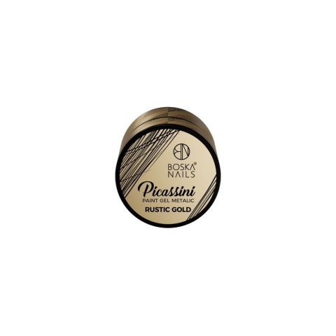 Boska Nails Picassini Metallic Rustic Gold Żel do Zdobień Złoty 5 ml