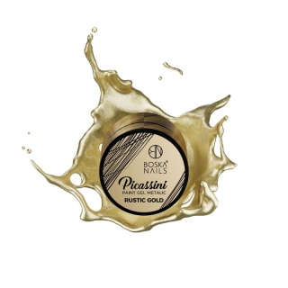 Boska Nails Picassini Metallic Rustic Gold Żel do Zdobień Złoty 5 ml
