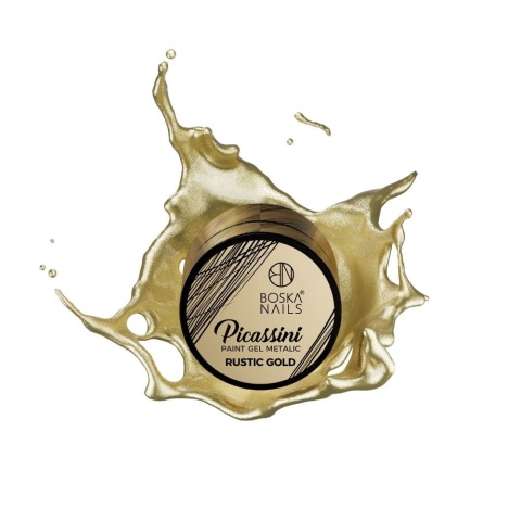 Boska Nails Picassini Metallic Rustic Gold Żel do Zdobień Złoty 5 ml
