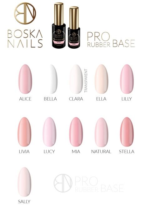 Boska Nails Pro Rubber Base Livia Baza Kauczukowa Cover Pink 6 ml