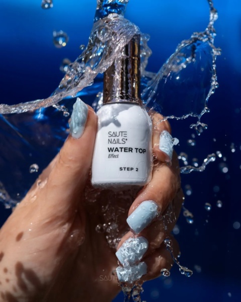 Saute Nails Zestaw Water Top Step 1 + Step 2 Efekt Kropli 3D 2x8 ml