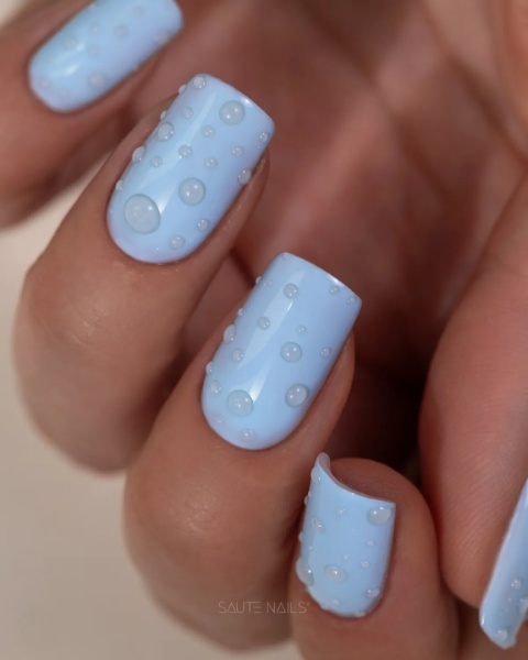 Saute Nails Zestaw Water Top Step 1 + Step 2 Efekt Kropli 3D 2x8 ml