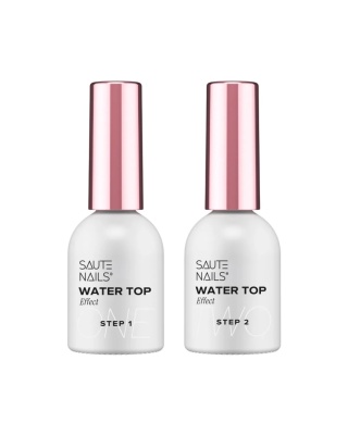 Saute Nails Zestaw Water Top Step 1 + Step 2 Efekt Kropli 3D 2x8 ml