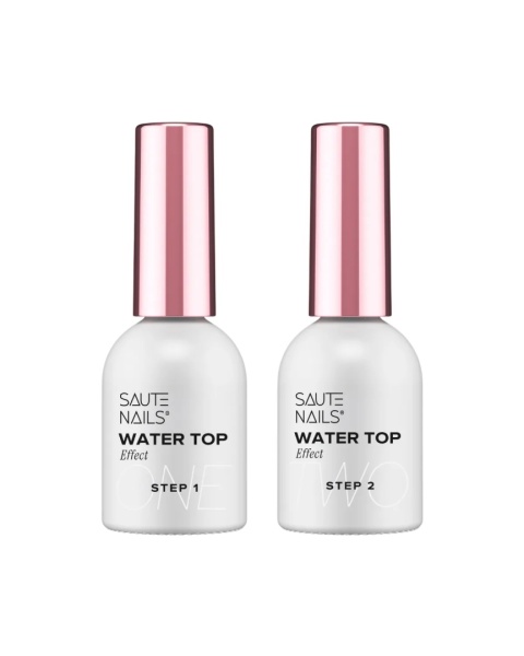 Saute Nails Zestaw Water Top Step 1 + Step 2 Efekt Kropli 3D 2x8 ml