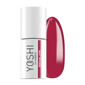 YOSHI Sensual Love 614 – lakier hybrydowy 6 ml, zmysłowy róż z drobinkami TPO-FREE