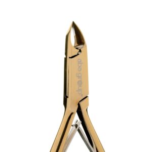 Aba Group Cążki do skórek - dwusprężynowe, złote, 5mm (1133) — zdjęcie 2
