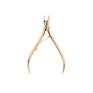 Aba Group Cążki do skórek premium - jednosprężynowe, złote, 4mm (1135s) — zdjęcie 2