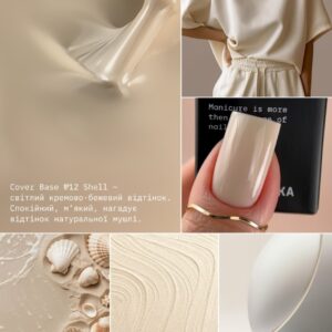 BIBLIOTEKA Cover Base Shell 12 – kremowo-beżowa baza nude, 10 ml — zdjęcie 3