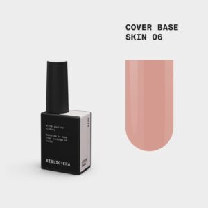 BIBLIOTEKA Cover Base Skin 6 – ciepła beżowo-różowa baza nude, 10 ml