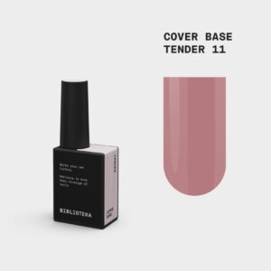 BIBLIOTEKA Cover Base Tender 11 – ciepła beżowo-różowa baza nude, 10 ml