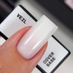 BIBLIOTEKA Cover Base Veil 1 – półtransparentna mleczna baza, 10 ml — zdjęcie 3