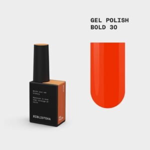 BIBLIOTEKA Gel Polish Bold 30 – chłodny pomarańczowy lakier hybrydowy, 10 ml