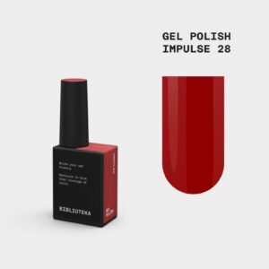 BIBLIOTEKA Gel Polish Impulse 28 – intensywnie czerwony lakier hybrydowy, 10 ml