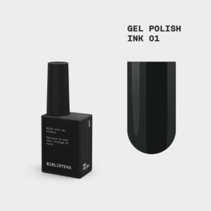 BIBLIOTEKA Gel Polish Ink 01 – czarny lakier hybrydowy, 10 ml
