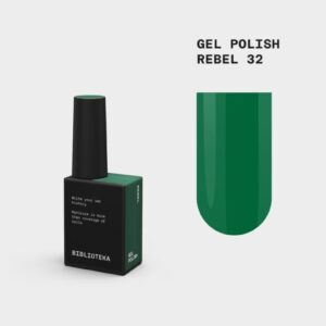 BIBLIOTEKA Gel Polish Rebel 32 – ciemnozielony lakier hybrydowy, 10 ml