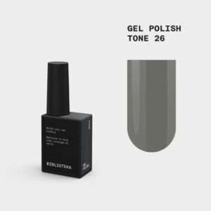 BIBLIOTEKA Gel Polish Tone 26 – grafitowy lakier hybrydowy, 10 ml
