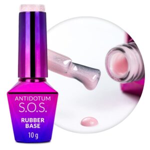 Baza kauczukowa elastyczne paznokcie manicure pedicure S.O.S. Antidotum Molly Nails Sparkling Mousse 10g