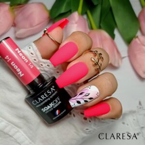 Claresa Lakier hybrydowy Neon 14 – czerwień z pomarańczą 5g — zdjęcie 2