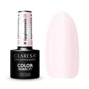 Claresa lakier hybrydowy #lipglossnails 01 – transparentny do paznokci 5 g