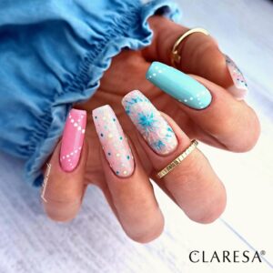 Claresa Top No Wipe Glitter Silver 5 g – top hybrydowy z drobinkami srebra — zdjęcie 3