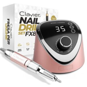 CLAVIER Profesjonalna frezarka do paznokci FX 830 65W 35 000 RPM – manicure i pedicure, różowa