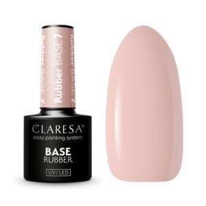 Claresa Rubber Base 7 – jasny nude, baza kauczukowa 5 g