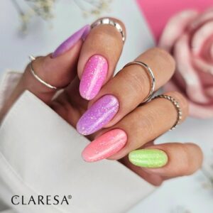 Claresa Brush Easy Gel GLITTER PEACH 5g – Elastyczny Żel z Błyszczącą Folią, Samopoziomujący — zdjęcie 1