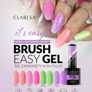 Claresa Brush Easy Gel VIOLET 5g – Elastyczny Żel do Paznokci, Klasyczny Fiolet — zdjęcie 3