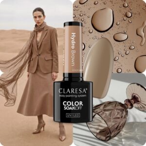 Claresa Hydro Brown 5 g – szklany brązowy lakier hybrydowy z efektem glass — zdjęcie 1