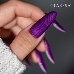 Claresa Hydro Purple 5 g – szklany fioletowy lakier hybrydowy z efektem glass — zdjęcie 3