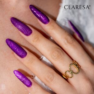 Claresa Hydro Purple 5 g – szklany fioletowy lakier hybrydowy z efektem glass — zdjęcie 2