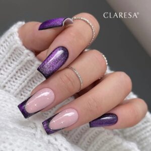 Claresa Hydro Purple 5 g – szklany fioletowy lakier hybrydowy z efektem glass — zdjęcie 5