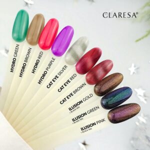 Claresa Hydro Red 5 g – szklany czerwony lakier hybrydowy z efektem glass — zdjęcie 3