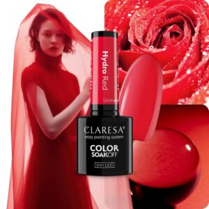 Claresa Hydro Red 5 g – szklany czerwony lakier hybrydowy z efektem glass — zdjęcie 1