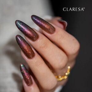 Claresa Ilusion Gold 5 g – złoty lakier hybrydowy kameleon z efektem Ilusion — zdjęcie 4