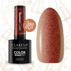 Claresa Ilusion Gold 5 g – złoty lakier hybrydowy kameleon z efektem Ilusion