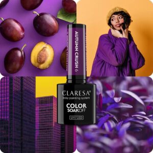 Claresa Lakier Hybrydowy Autumn Crush 6 5g – ciemna śliwka z nutą fioletu — zdjęcie 1