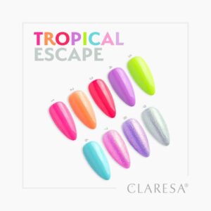 Claresa Lakier Hybrydowy Tropical Escape 9 5g – srebrzysta zieleń z połyskiem — zdjęcie 2