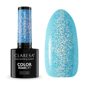 Claresa Lakier Hybrydowy Unicorn Glow 1 5g – Błyszczący Błękit z Opalizującymi Drobinkami