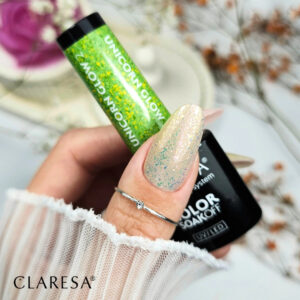Claresa Lakier Hybrydowy Unicorn Glow 2 5g – Zielony z Złotymi Refleksami — zdjęcie 1