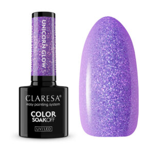 Claresa Lakier Hybrydowy Unicorn Glow 5 5g – Fiolet z Różowo-Błękitnymi Refleksami