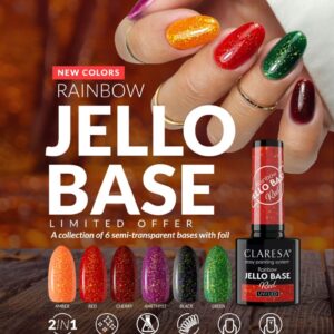Claresa Rainbow Jello Base Amethyst – amarantowy, baza hybrydowa 5 g — zdjęcie 6