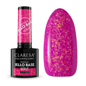 Claresa Rainbow Jello Base Pink 5g ciemno malinowy róż z kawałeczkami folii